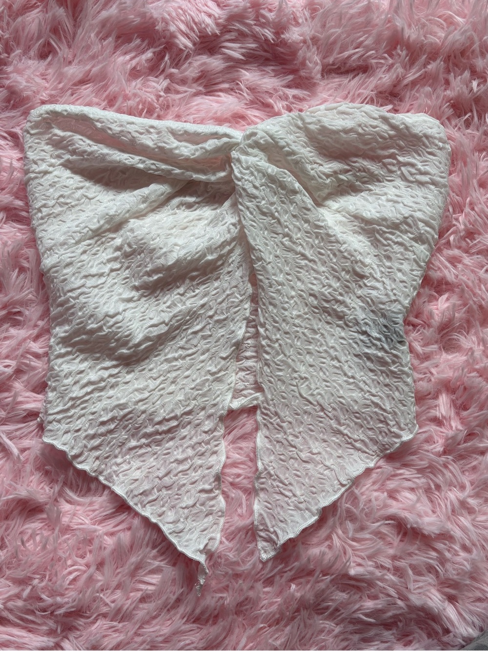 SHEIN White Strapless Bandana Crop Top